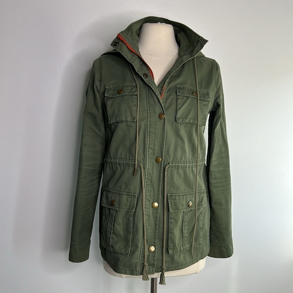 41 Hawthorn Chaplin Essential Hooded Anorak olive green utility Jacket small - Picture 3 of 15